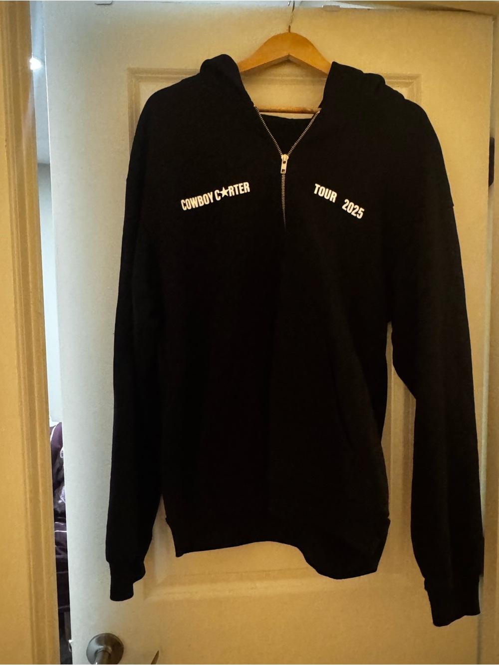 Cowboy Carter Tour 2025 Black Half-Zip Hoodie Sweater